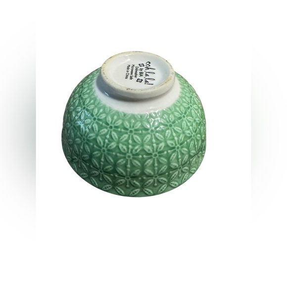 Ooh La La! by BIA Sushi Rice Ramen Bowl SET OF TWO Yellow Green Print Serveware - Picture 3 of 13